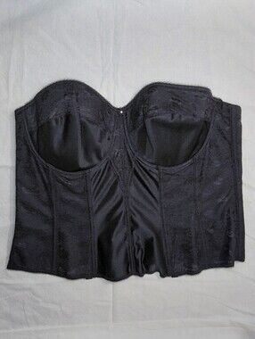 Dominique Black Strapless Longline Bustier